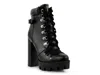 London Rag Willow Combat Boot In Black
