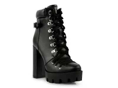 London Rag Willow Combat Boot In Black