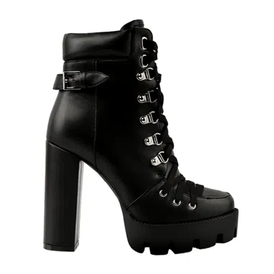 London Rag Willow Combat Boot Black Sh1918 Women's