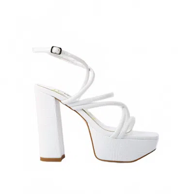 LONDON RAG WOMEN'S BEAM TIPS STRAPPY HIGH HEEL SANDALS IN WHITE
