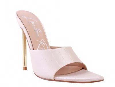 London Rag Women's Heeled Pointed Toe Sandal In Latte In Pink