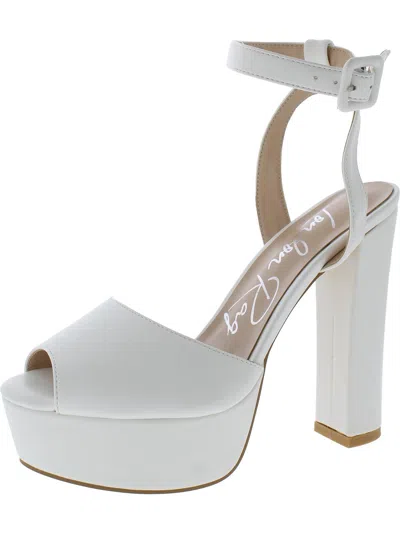 London Rag Womens Faux Leather Ankle Strap In White