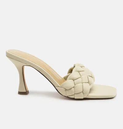 London Rag Woven Strap Spool Heel Sandals In Beige