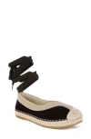 London Rag Yalva Detachable Ankle Wrap Tie Flat In Black