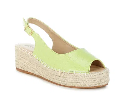 London Rag Yarael Wedge Sandal In Green