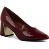 London Rag Zaila Block Heel Pump In Burgundy