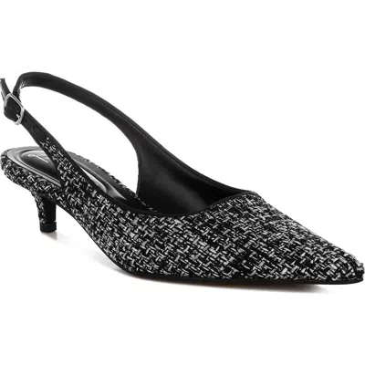 London Rag Zehra Bouclé Slingback Pump In Black