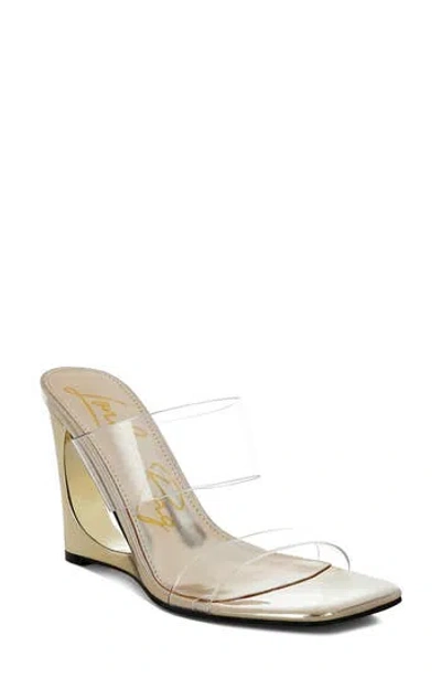 London Rag Zelene Clear Strap Wedge Sandal In Gold