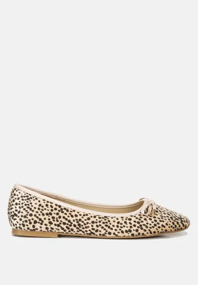 London Rag Ziggy Animal Print Flat Bow Ballerinas In Multi