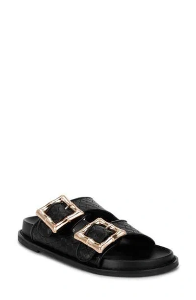 London Rag Zooper Slide Sandal In Black