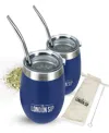 London Sip 8 Oz. Yerba Mate Cup Bombilla Straw In Blue