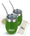 London Sip 8 Oz. Yerba Mate Cup Bombilla Straw In Green