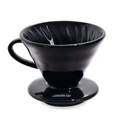 London Sip Ceramic Coffee Maker In Black