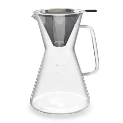 London Sip Glass Pour Over Carafe W/ Reusable Filter, 1200ml In Transparent