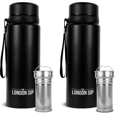 London Sip Infuser Bottle 2-pack, 25oz In Black