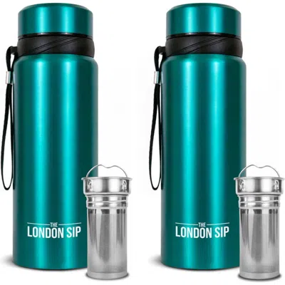 London Sip Infuser Bottle 2-pack, 25oz In Green