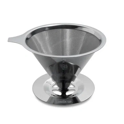 London Sip Stainless Steel Coffee Dripper, 1-4 Cup In Silver
