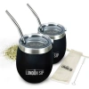 London Sip Yerba Mate Cup Set 8oz In Black