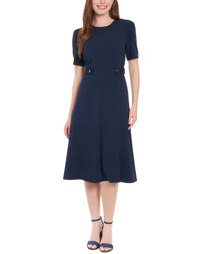 London Times A-line Dress In Blue