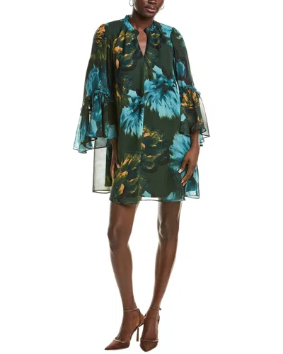 London Times A Line Dress In Green