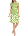 London Times Women's Printed Fit & Flare Dress In Green
