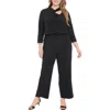 London Times Asymmetric Neck Stretch Jersey Jumpsuit In Black