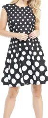 London Times Dot Fit & Flare Dress In Pattern