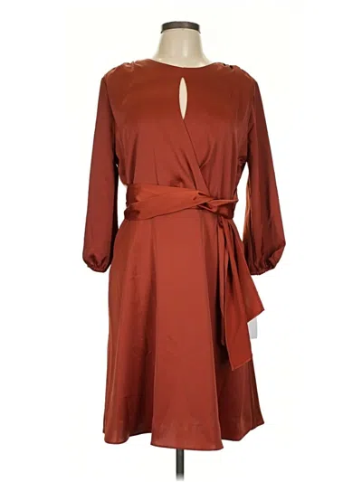 Pre-owned London Times Casual Dress In Burgundy