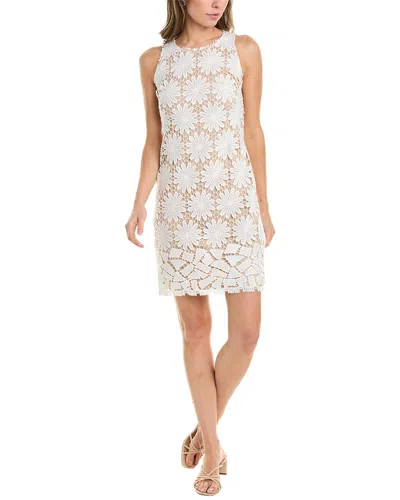 London Times Chemical Lace Shift Dress In White
