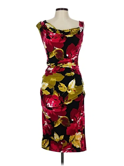 Pre-owned London Times Cocktail Dress In Burgundy