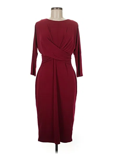 Pre-owned London Times Cocktail Dress In Burgundy