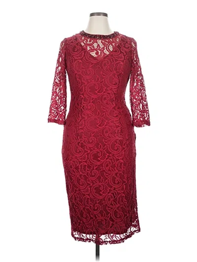 Pre-owned London Times Cocktail Dress In Burgundy