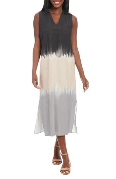 London Times Collared Sleeveless Shift Dress