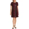 London Times Sequin T-shirt Dress In Multi In Black/pink