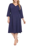 London Times Fit & Flare Dress In Astral