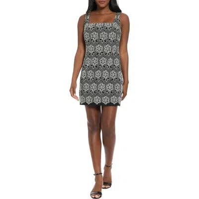 London Times Floral Embroidered Sleeveless Sheath Dress In Multi