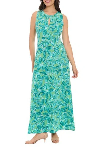 LONDON TIMES LONDON TIMES FLORAL KEYHOLE MAXI DRESS