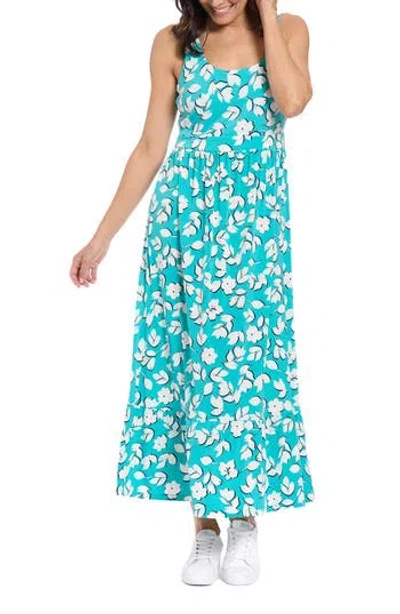 London Times Floral Maxi Dress In Blue