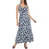 London Times Plus Size Scoop-neck Sleeveless Maxi Dress In Multi