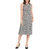 London Times Floral Sleeveless Fit & Flare Midi Dress In Black/white