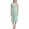 London Times Floral Sleeveless Fit & Flare Midi Dress In Green Ivory