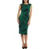 London Times Floral Sleeveless Midi Sheath Dress In Green