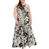 London Times Floral Sleeveless Tiered Maxi Sundress In Multi