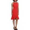 London Times Flounce Sheath Dress In Red