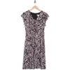 London Times Flutter Sleeve Empire Waist Midi Dress In Black Blush