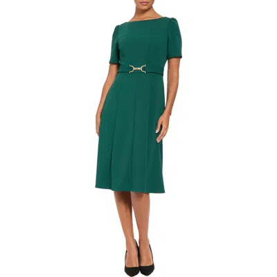 London Times Horseshoe Buckle Midi Dress In Botanical Garden