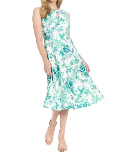 London Times Midi Dress In Green