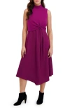 London Times Knit Popover A-line Dress In Pink