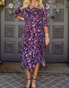 London Times Maggy London Dress In Navy And Rust In Multi