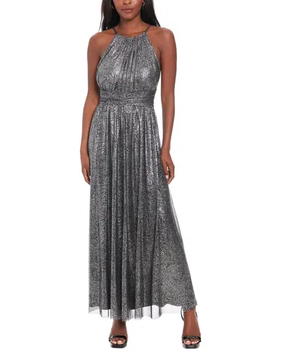 London Times Maxi Dress In Silver